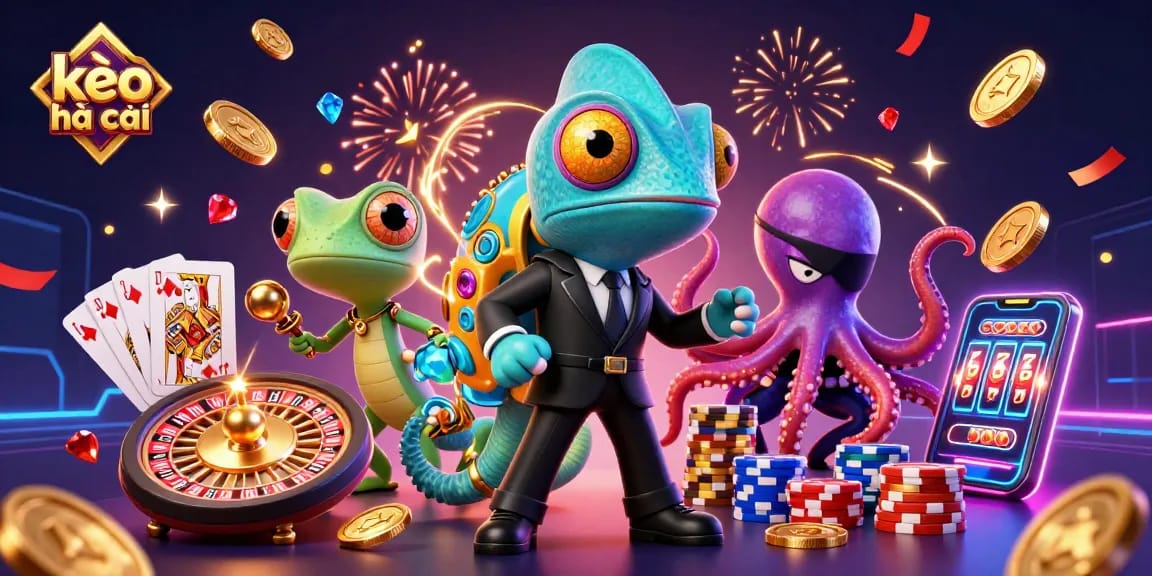 Engage in kèo nhà cái with vibrant characters amidst a wealth of casino elements