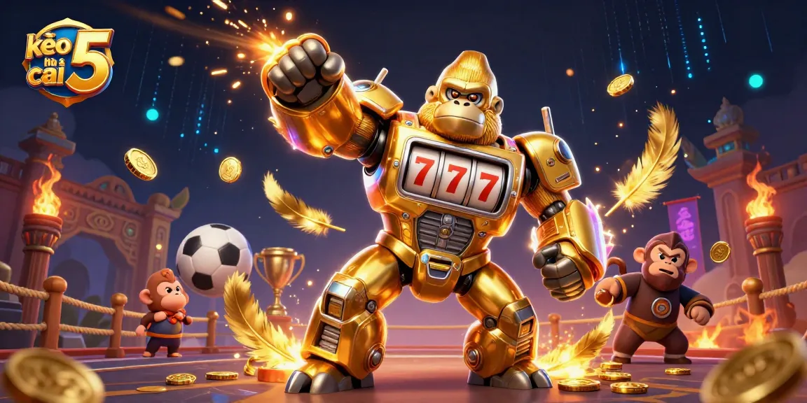 Experience thrilling sports betting action with kèo nhà cái 5 in this vibrant 3D illustration featuring dynamic elements and rich visuals.